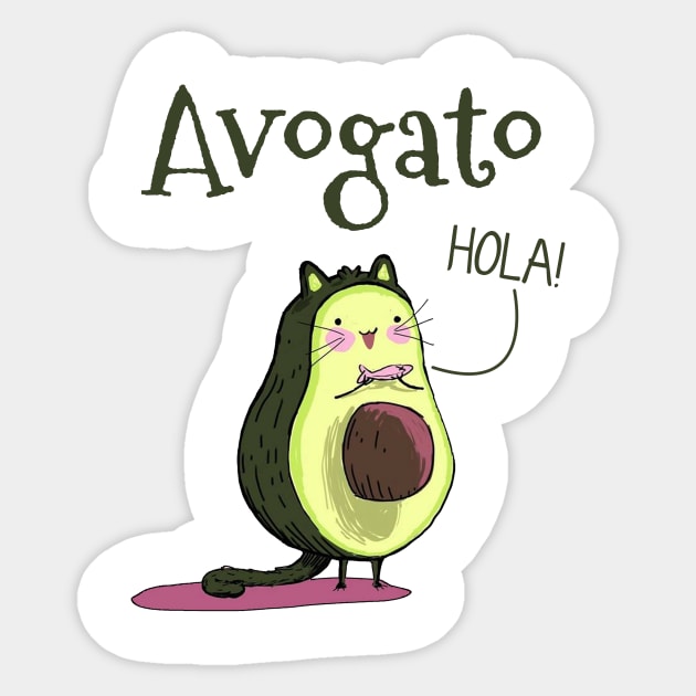 Avogato T-shirt Funny Avocado Cat Gift Sticker by Danielsmfbb
